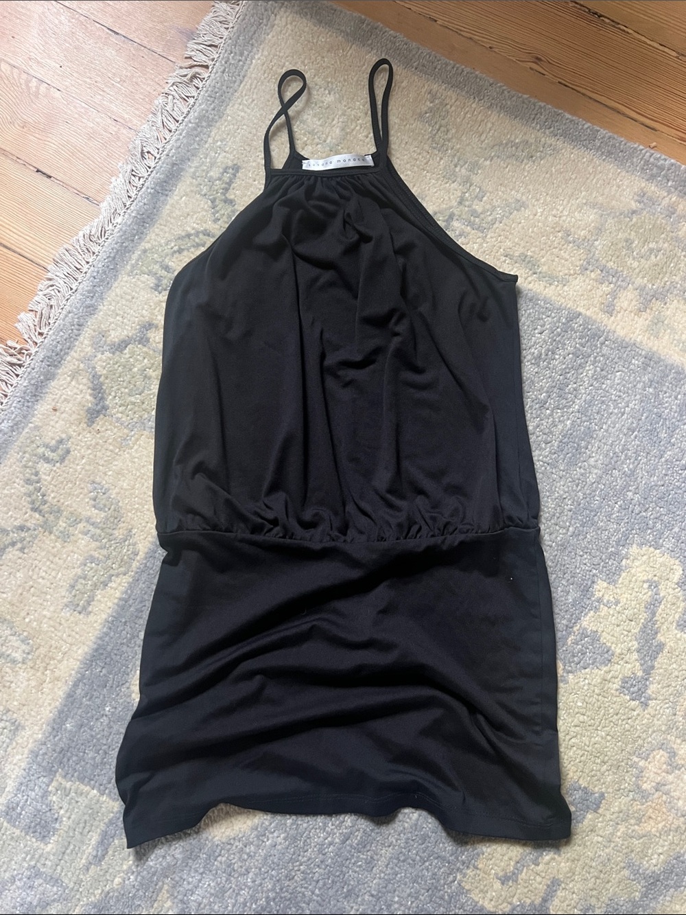 Susana Monaco Black Spaghetti Strap Mini Dress